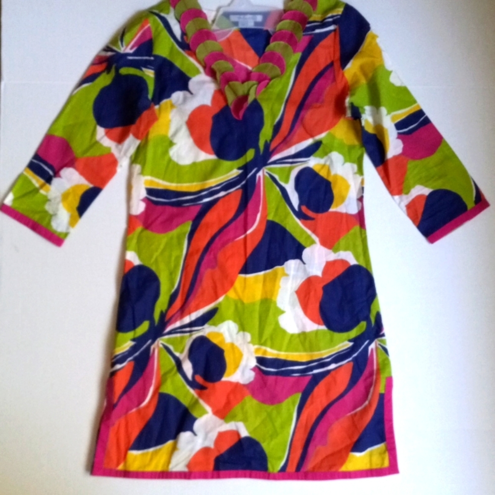 BODEN MULTICOLOR DRESS/ BEACH SHEAR BEACH COVER SIZE 4